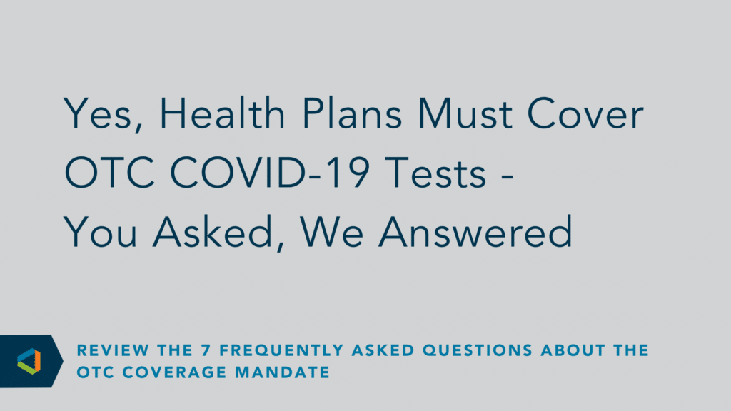 健康计划必须涵盖OTC COVID-19测试